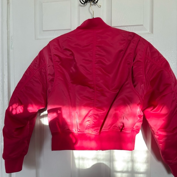 Rag & Bone New York Cropped Hot Pink Bomber Jacket Women’s size Small - Picture 6 of 12
